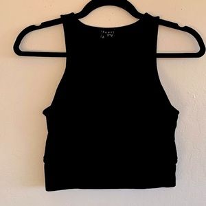 Theory Tenreg Ponte Crop Top in black - size Small
